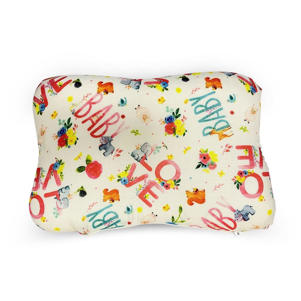 Sleepsia Memory Foam Baby Head Shaping Pillow for Preventing Flat Head Syndrome, Baby Boy's & Baby Girl's, with Butterfly Shape, Animal Print Pillow, Breathable Memory Foam Pillows for Kids view 2