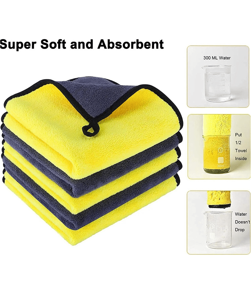 KLEANSHINE Yellow 550 GSM Microfiber Cloth For Automobile ( Pack of 3 ) view 2