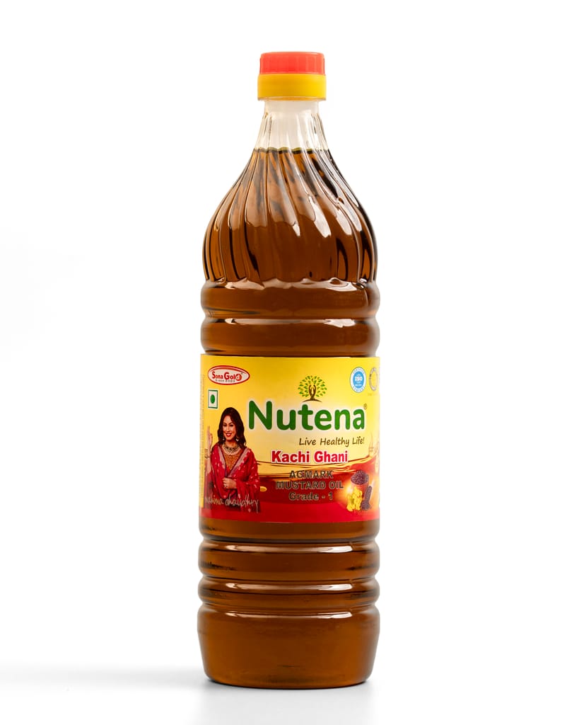 Nutena Live Healthy Life! Kachi Ghani Mustard Oil 1L Bottle