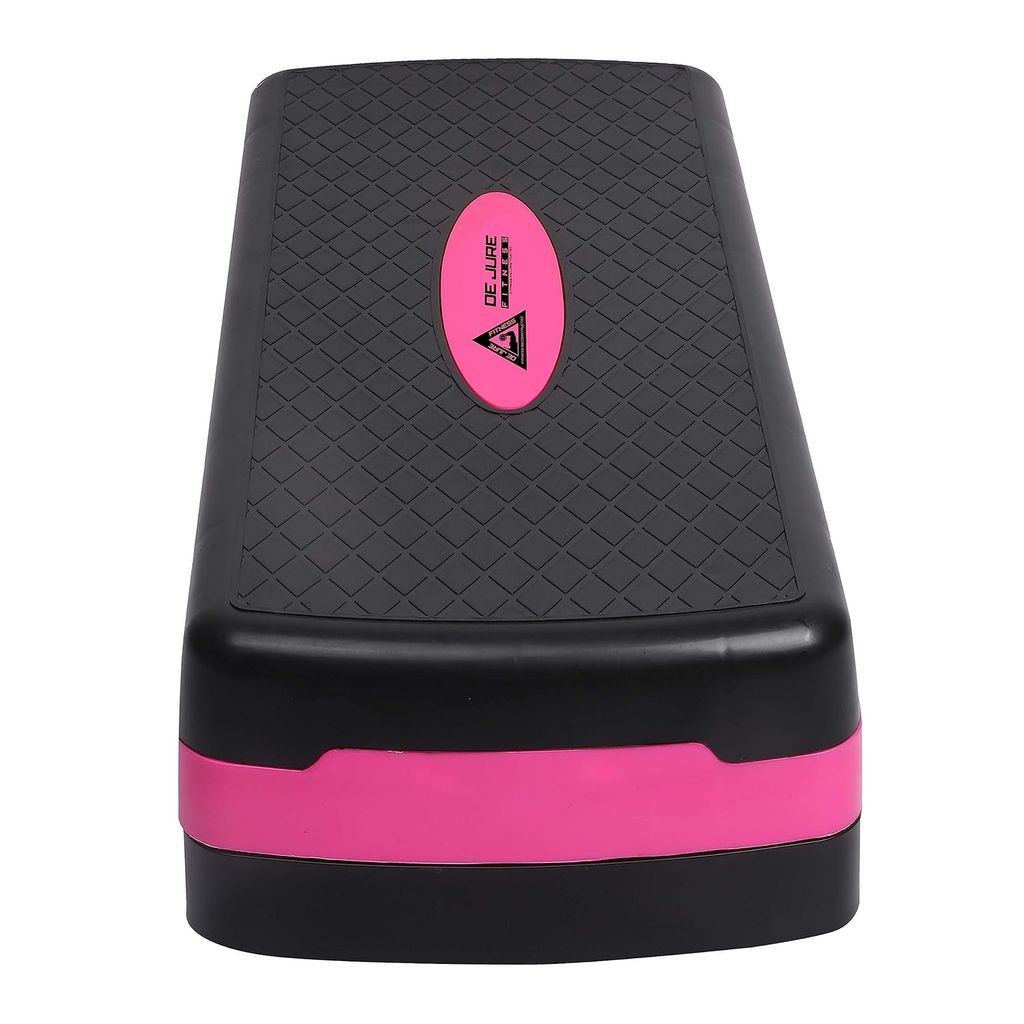 De Jure Fitness Aerobic Stepper, Two Height Level Adjustments - 4 inches and 6 inches, Slip-Resistant & Shock Absorbing Platform for Extra-Durability, Supports Upto 200 KG, (Pink) view 2