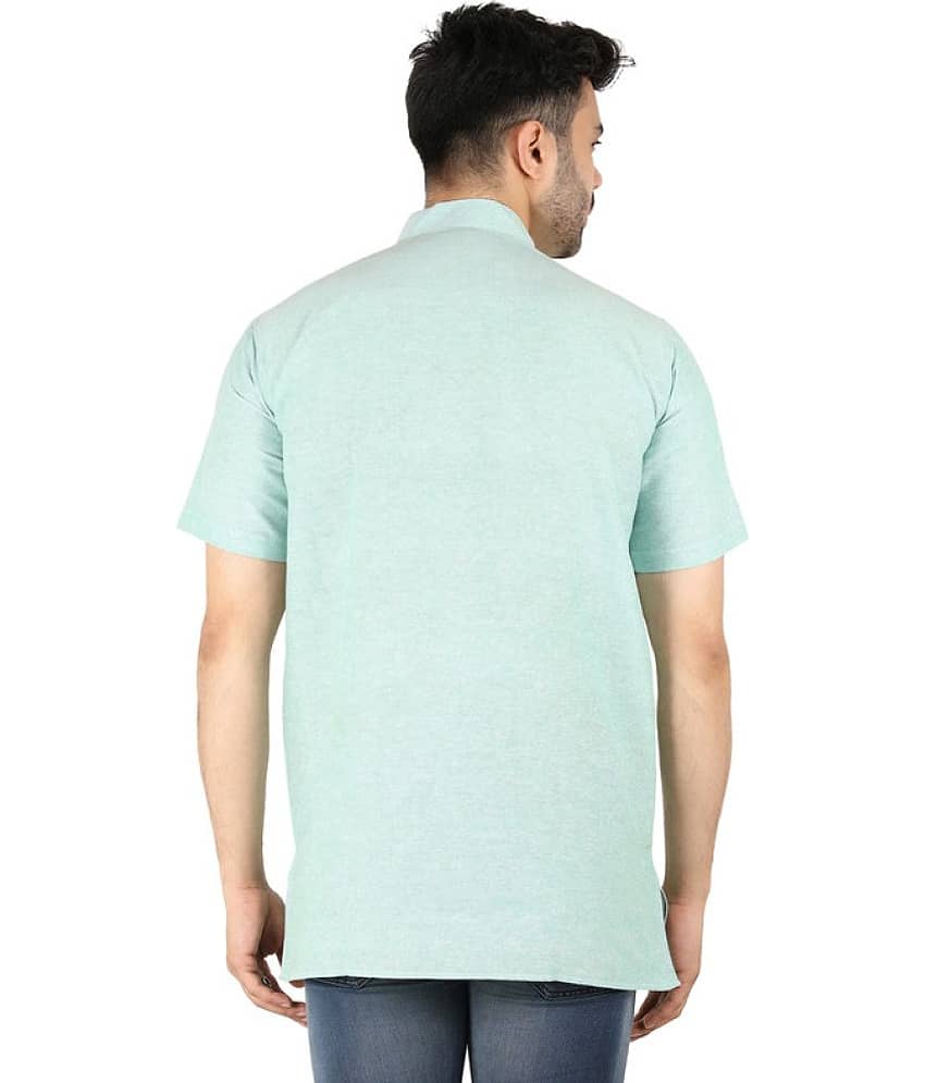 Latest Chikan - Peach Cotton Men's Shirt Style Kurta ( Pack of 1 ) view 2