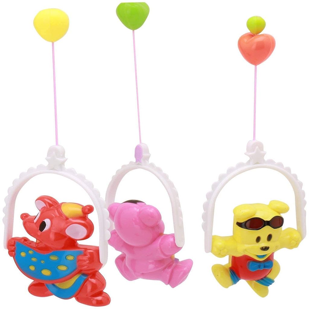 5 pcs Lovely Colourful Musical Hanging Rattle Toys Cartoons New Born Babies Mixed Attractive Non Toxic Toddlers, Child Baby Infants Newborns Multicolor view 2