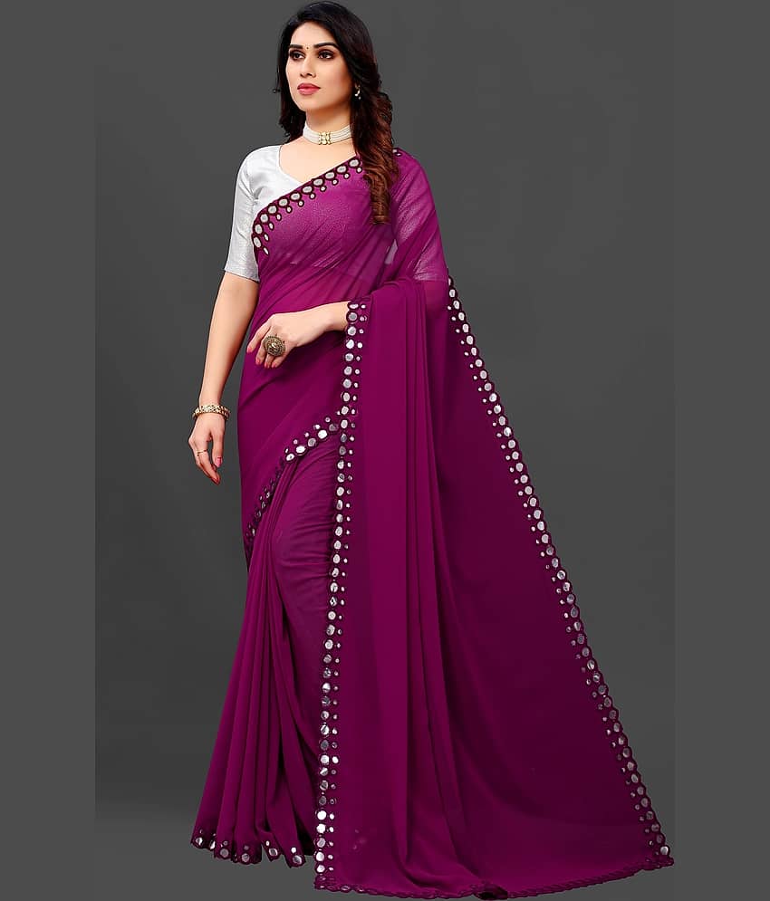 RIDDHI SHIVAY FAB Georgette Embroidered Saree With Unstitched Blouse Piece ( Green ) view 2