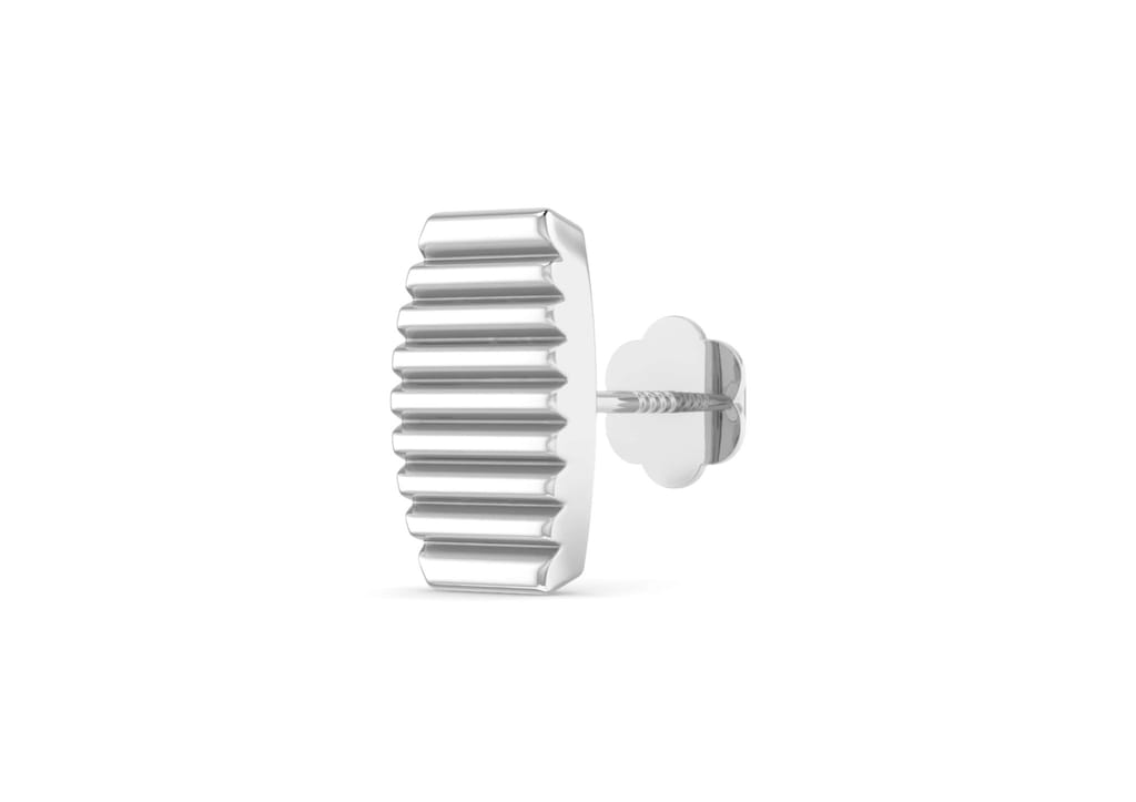 Oblong Stripes Ear Stud For Men (1 Pc Only) view 2