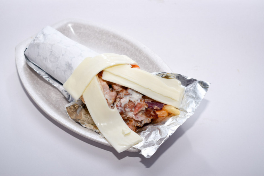 Chicken cheese shawarma