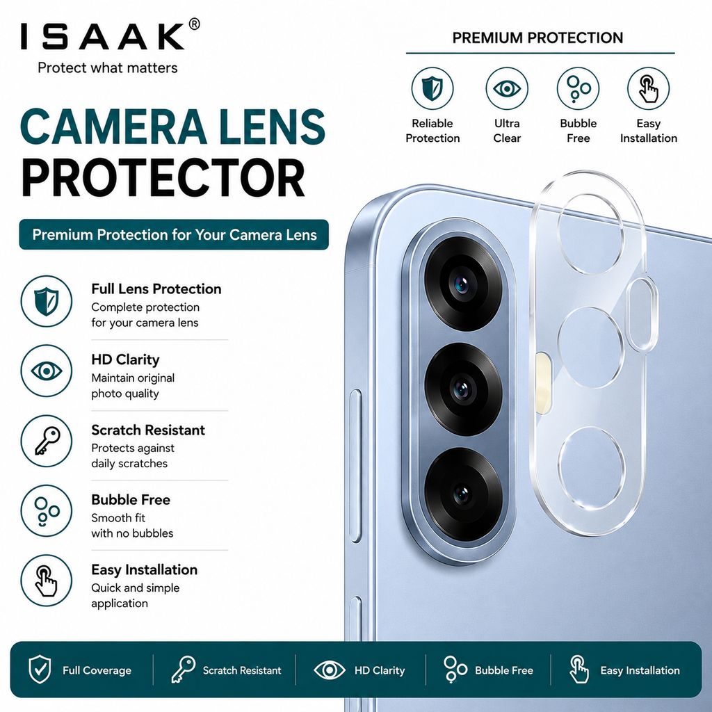 ISAAK Back Camera Lens Protector compatible for Vivo T4 Pro (Pack of 1) view 2