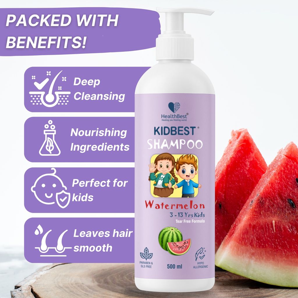 HealthBest Hair Shampoo for Kids | Extra Nourishing | Dry & Damaged to normal Hair | Tear, Paraben, SLS free - 500ml view 2