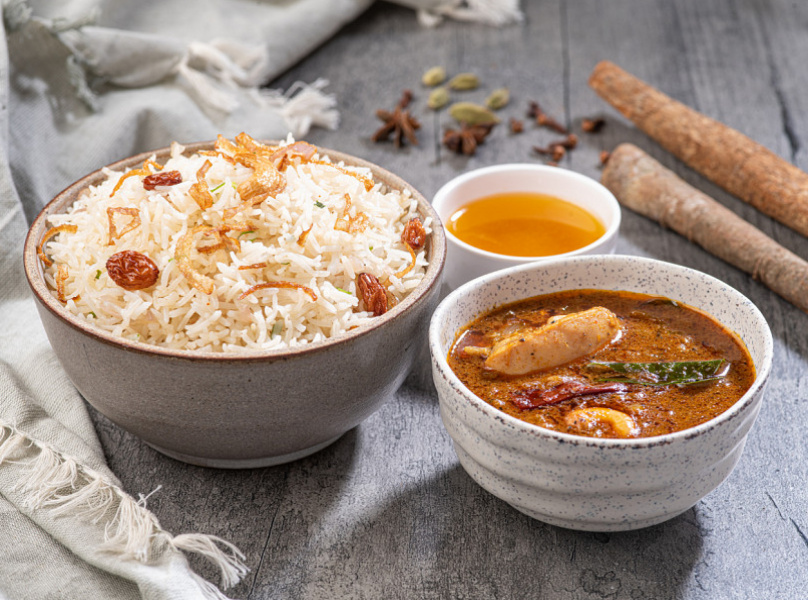 Gheerice + chettinad chicken curry