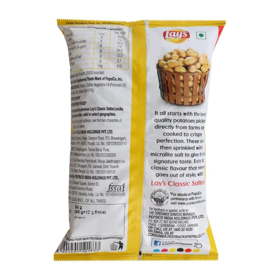 Lays Classic Salted Potato Chips 40 Gms view 2