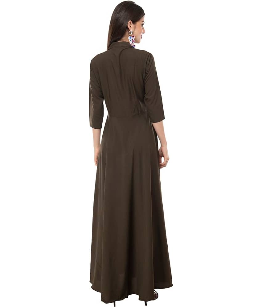 TOGZZ Women Crepe A-line Dress ( Brown ) view 2