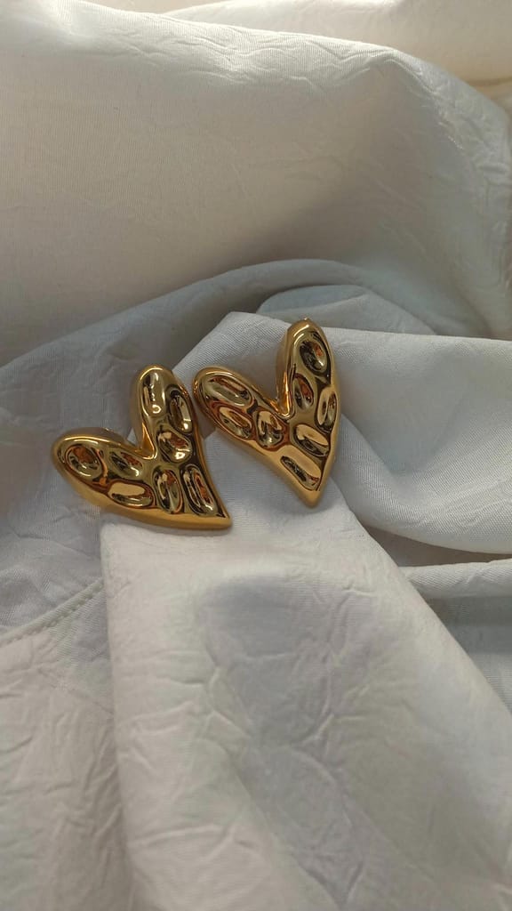 Molten Heart Stud Earrings view 2
