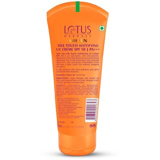 Lotus Herbals Safe Sun Silk Touch Mattifying Uv Crme Spf 50 Pa+++Green Tea Uv Ir Protection, Matte75G (Pack Of 2) view 2