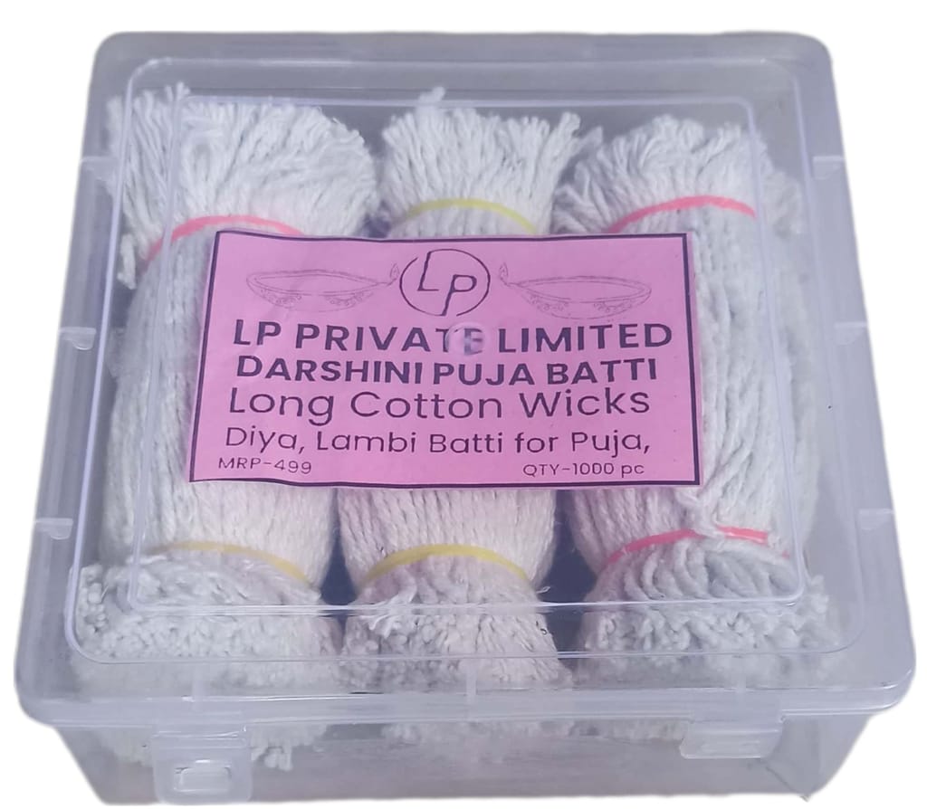 Darshini _Decor Pack of 1000 Pieces Long Cotton Wicks 5.5 Inch /Diya Batti for Pooja. (1000)