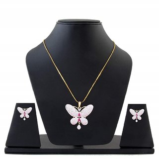 Hetprit Brass Gold Plated Beautiful Pendent Set For Women view 2