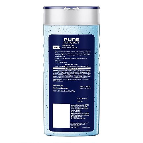 Nivea Men Shower Gel - Pure Impact Body Wash, 250 ml view 2