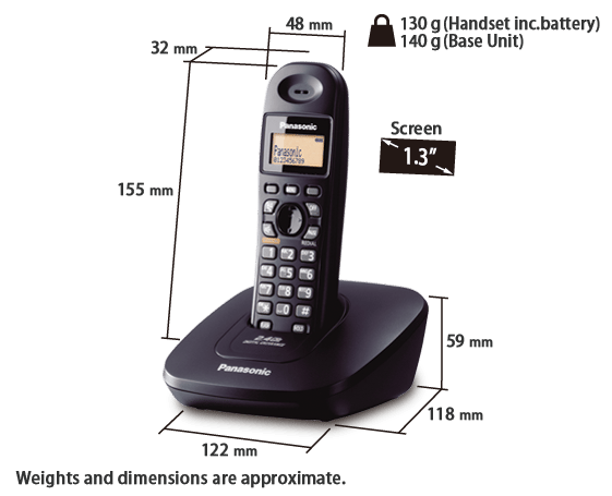 Panasonic KX-TG3611SX Landline Digital Cordless Telephone view 2