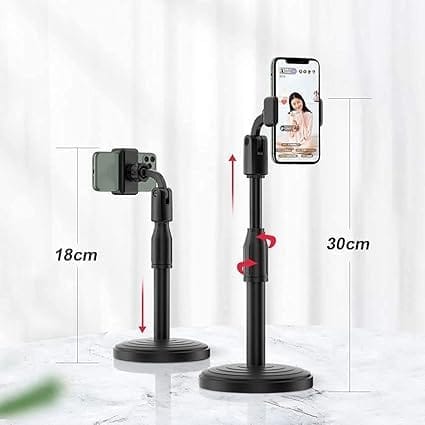 Broadcast Mobile Phone Stand Multi-Angle Adjustable Desk Mount Holder 360 Rotate for Online Classes Live Streaming view 2