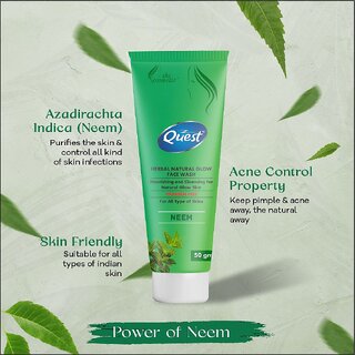Quest Herbal Natural Glow Neem Face Wash (pack of 2)50gm view 2