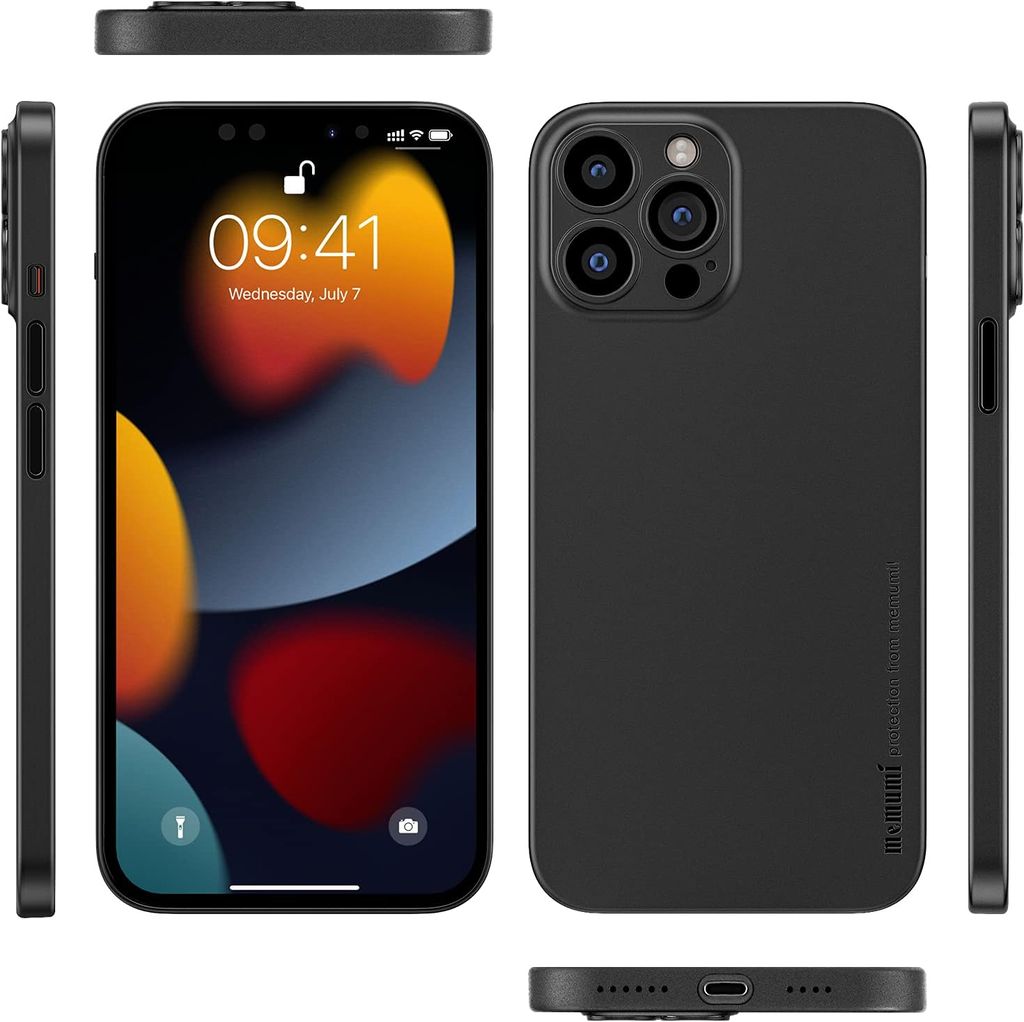 Memumi Ultra Slim 0.3mm Back Cover Case for Apple iPhone 13 Pro Max - Black view 2