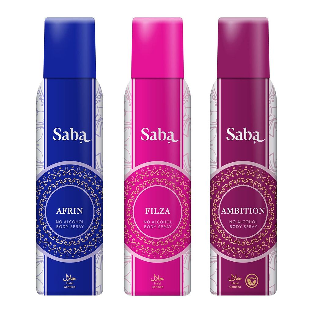 SABA Deodorant No Alcohol Body Spray Pack of 3 view 2