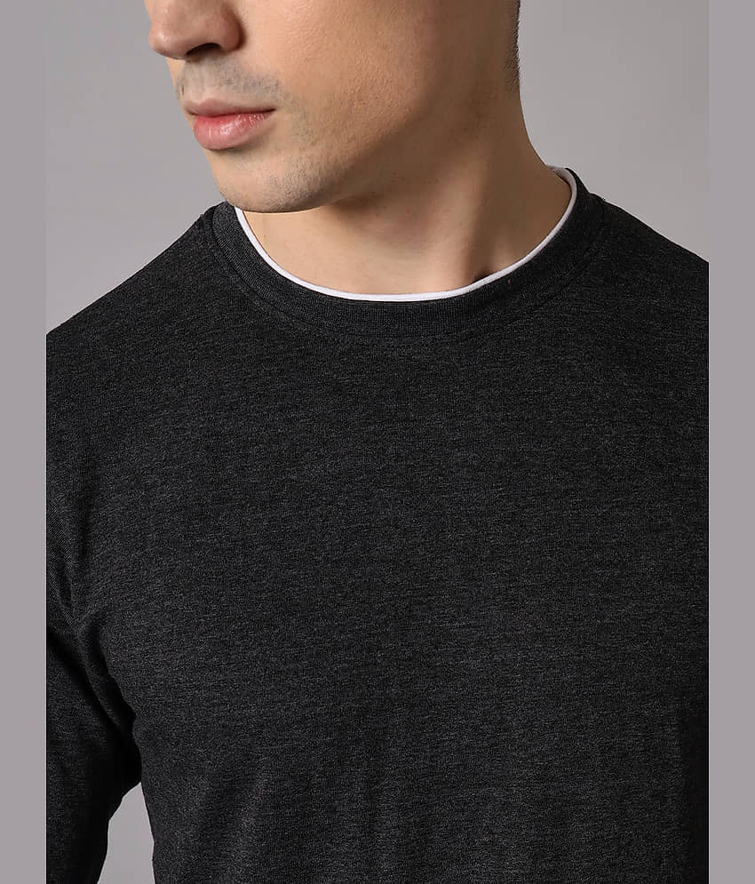 The Dry State - Charcoal Grey Cotton Blend Regular Fit Men's T-Shirt ( Pack of 1 ) view 2