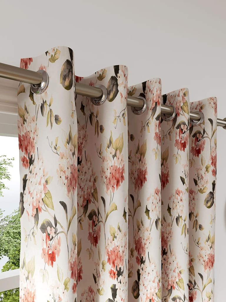 DDECOR - 100% PolyesterFloral PatternWindow 5 Ft|135 CM X 160 CM| - Pink view 2