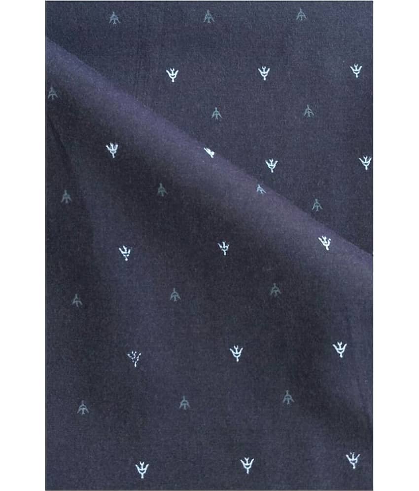 Makhanchor Blue 100 Percent Cotton Unstitched Shirt pc Single view 2