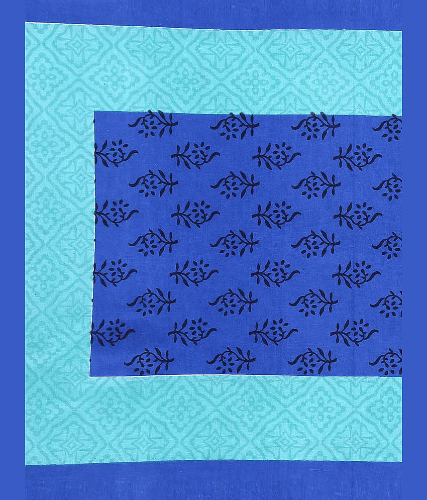 Uniqchoice Cotton Double Bedsheet ( Blue ) view 2
