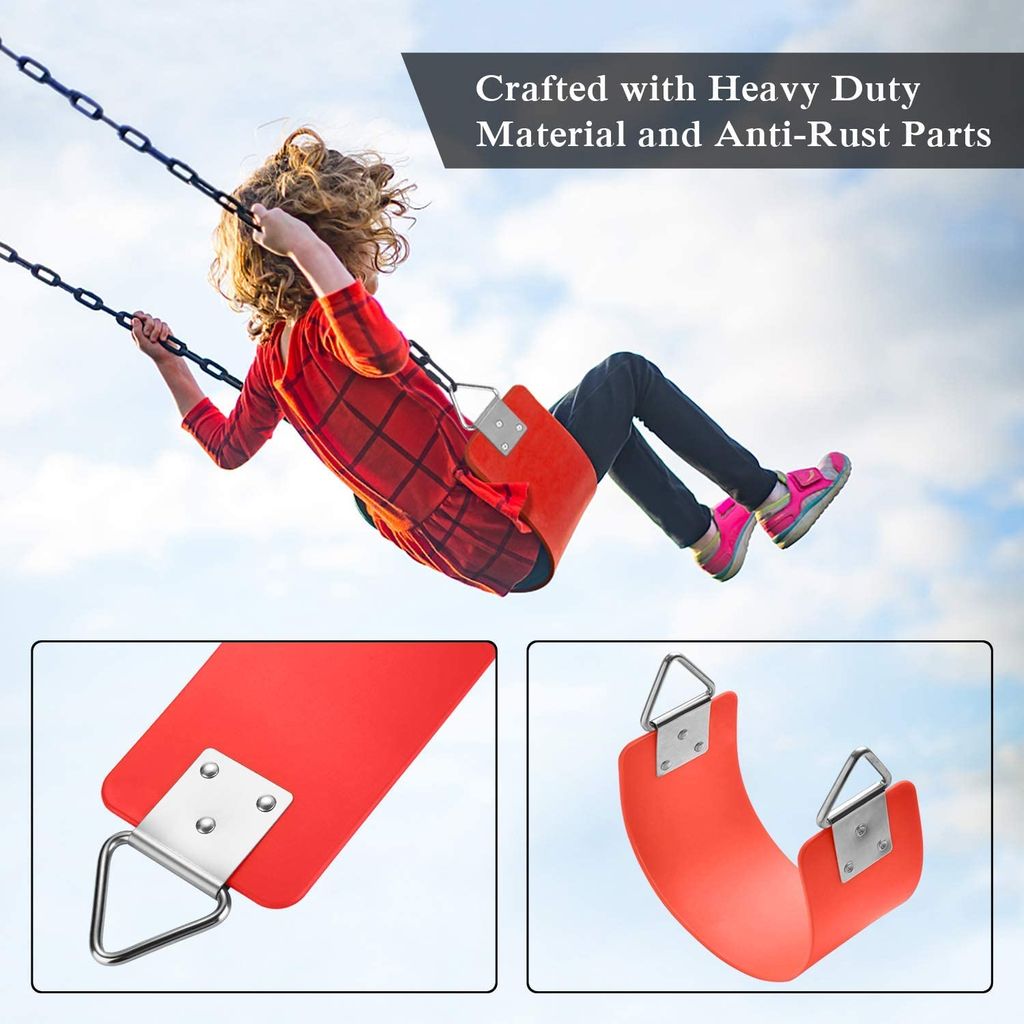 REZNOR Heavy Duty Flexible EVA Plastic Swing Seat with Metal Triangle Ring for Kids & Adults - Weight Support Upto 300kg view 2