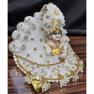 Designer Laddu Gopal Dress with Pagdi | Heavy Embroidery Krishna Ji Shrin view 2