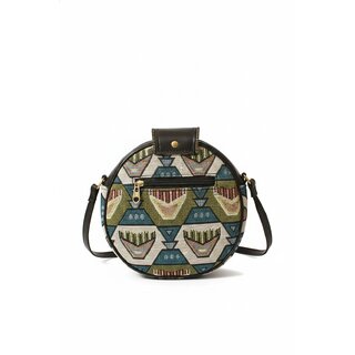 Boho Hexa Tapestry Round Sling Bag view 2