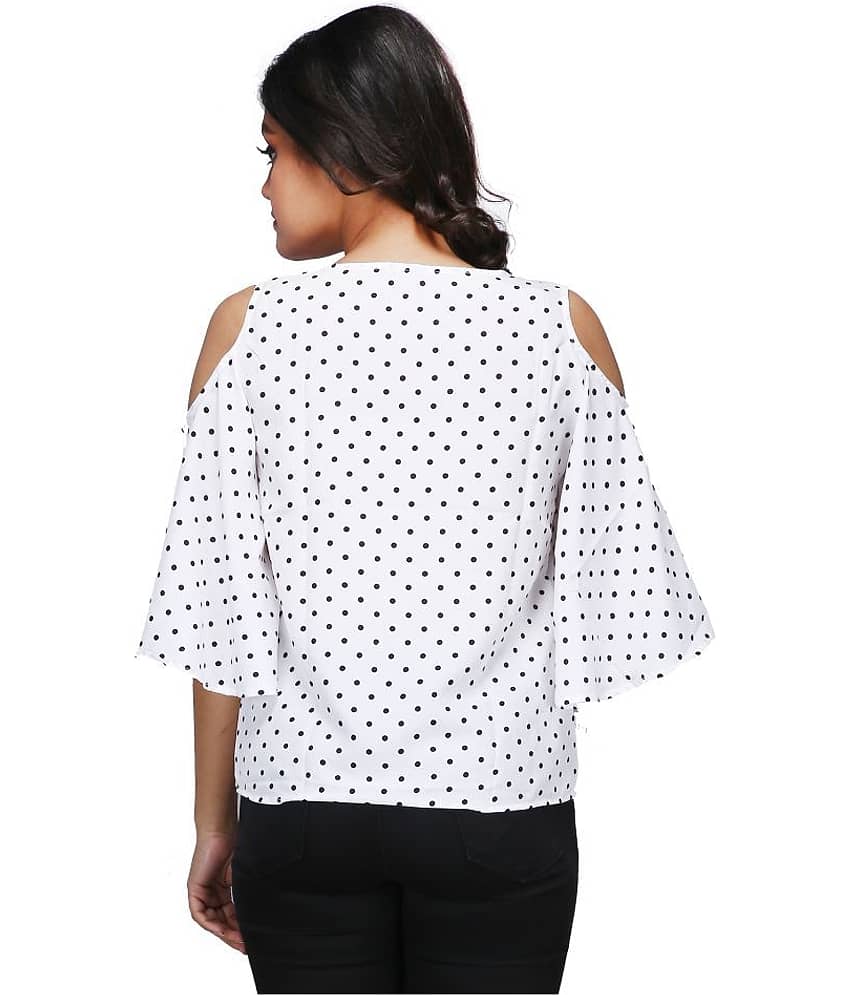 Zadmus Women's Polyester Regular Top ( White ) view 2