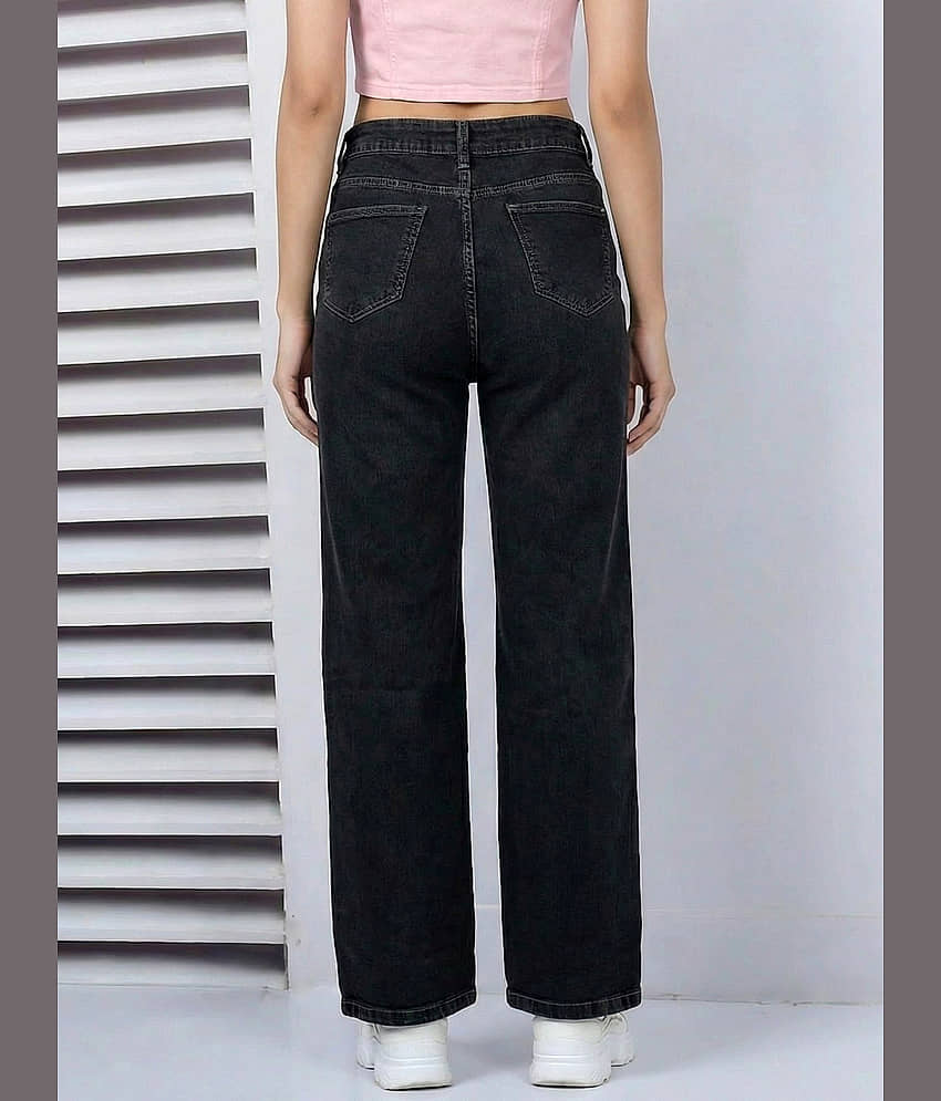 Addyvero Women's Straight Fit High-Rise Jeans ( Black ) view 2