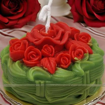 SS ENTERPRISE Decorative Large Rose Scented Candle | Diwali Rose Basket Candle | SOYA Wax | Rose Scented Candle view 2