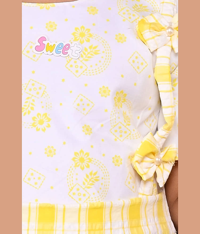 M.MONGELA DRESSES Cotton Blend Dress For Girls ( Pack of 1 , Yellow ) view 2