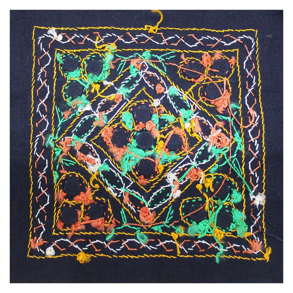 Garvi Gurjari (A Gujarat Govt Enterprise) Cotton Multicolor Hand Embroidered Patch with Mirror Work(GGCMEP48) view 2