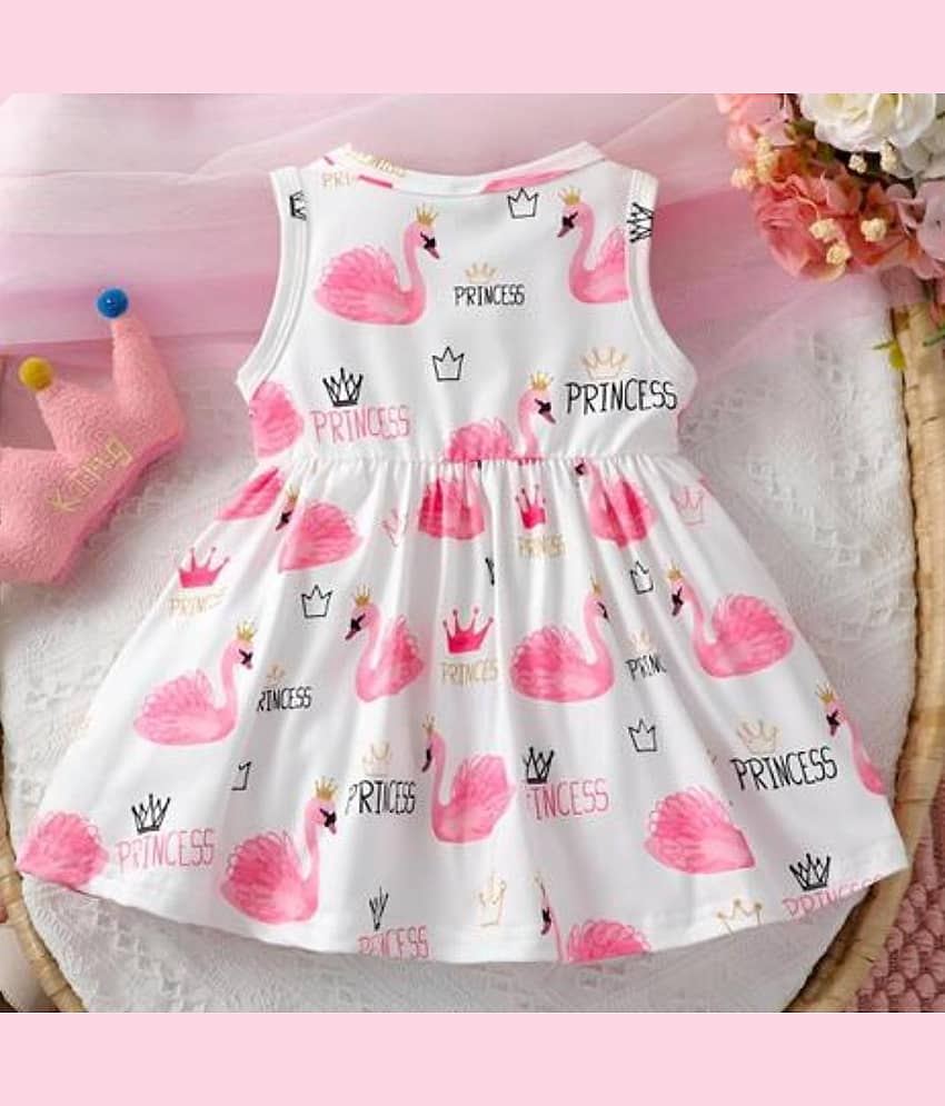 CUTEVIBE Cotton Blend Frock For Baby Girls ( Pack of 1 , White ) view 2