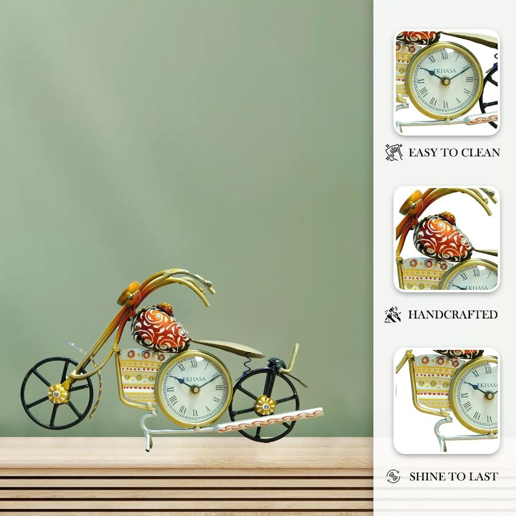 The Natural Art and Craft - Table Clock for Office Desk | Unique Gifts for Office Decoration, Study Table Decor Items | Desk Clock for Birthday Gifts for Husband | Table Clock Time Piece for Home Decor view 2