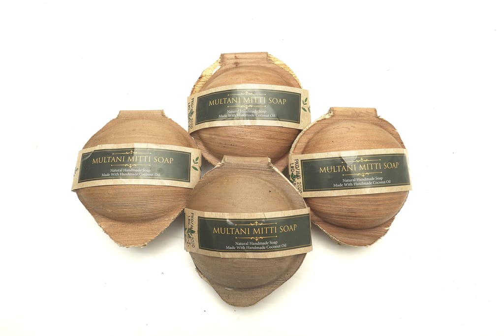 Natural & Ayurvedic Handmade Multani Mitti Soaps for all skin types – 4 Pcs view 2