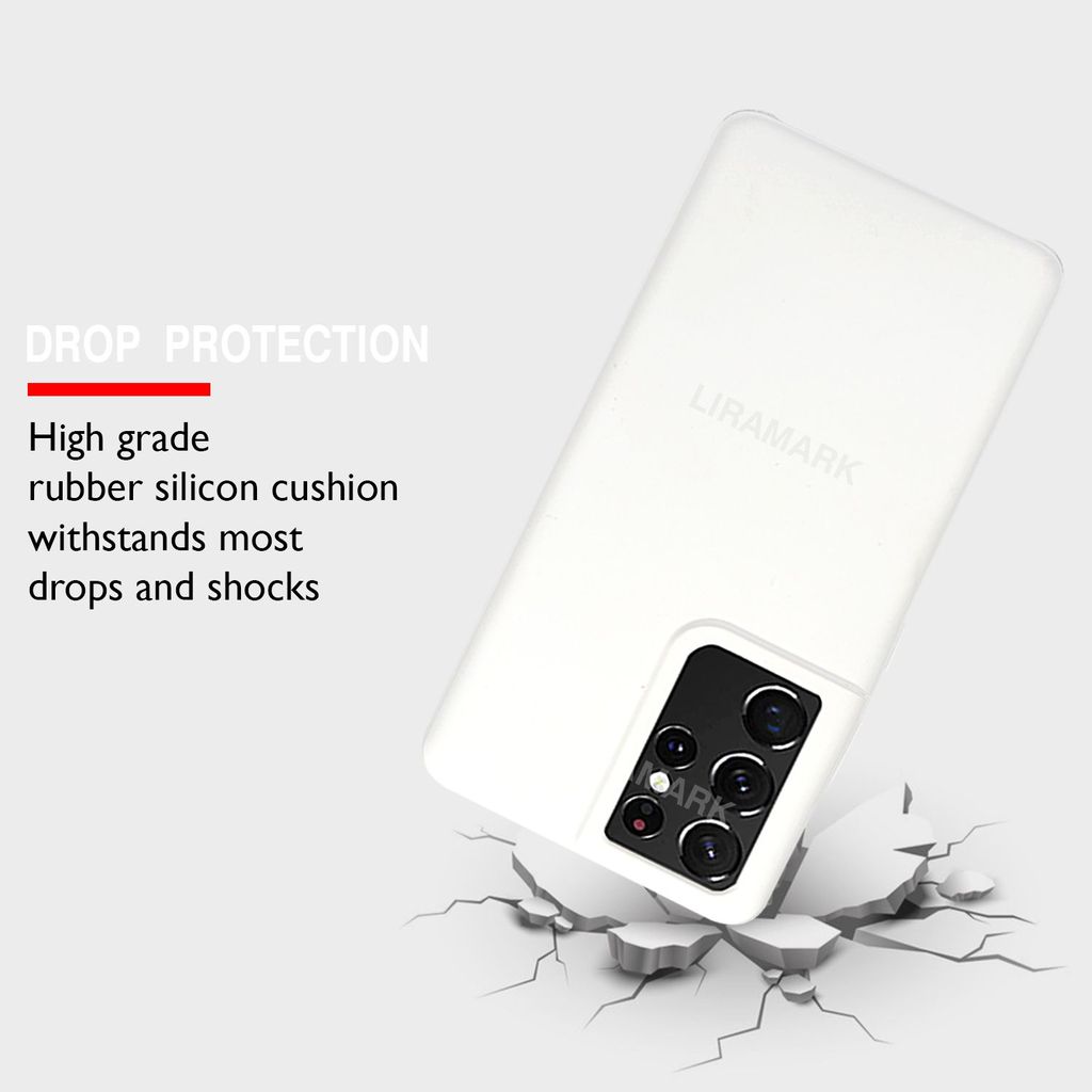 LIRAMARK Liquid Silicone Soft Back Cover Case for Samsung Galaxy S21 Ultra view 2