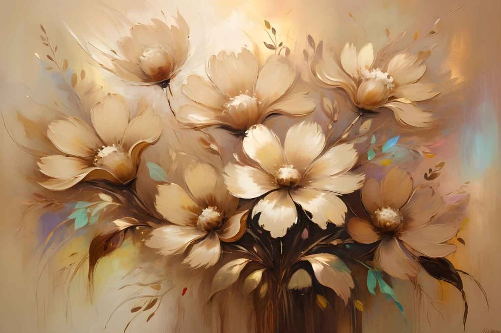 DREAMY ELEGANT FLORAL PRINT 24in X 16in WITH BLACK FRAME view 2