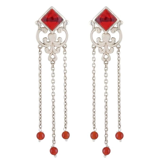 VIJAYSHREE SOVANI DESIGNS 92.5 Sterling Silver filigree earrings | Dangler Earrings for Women & Girls | Special Gifts for Ladies view 2
