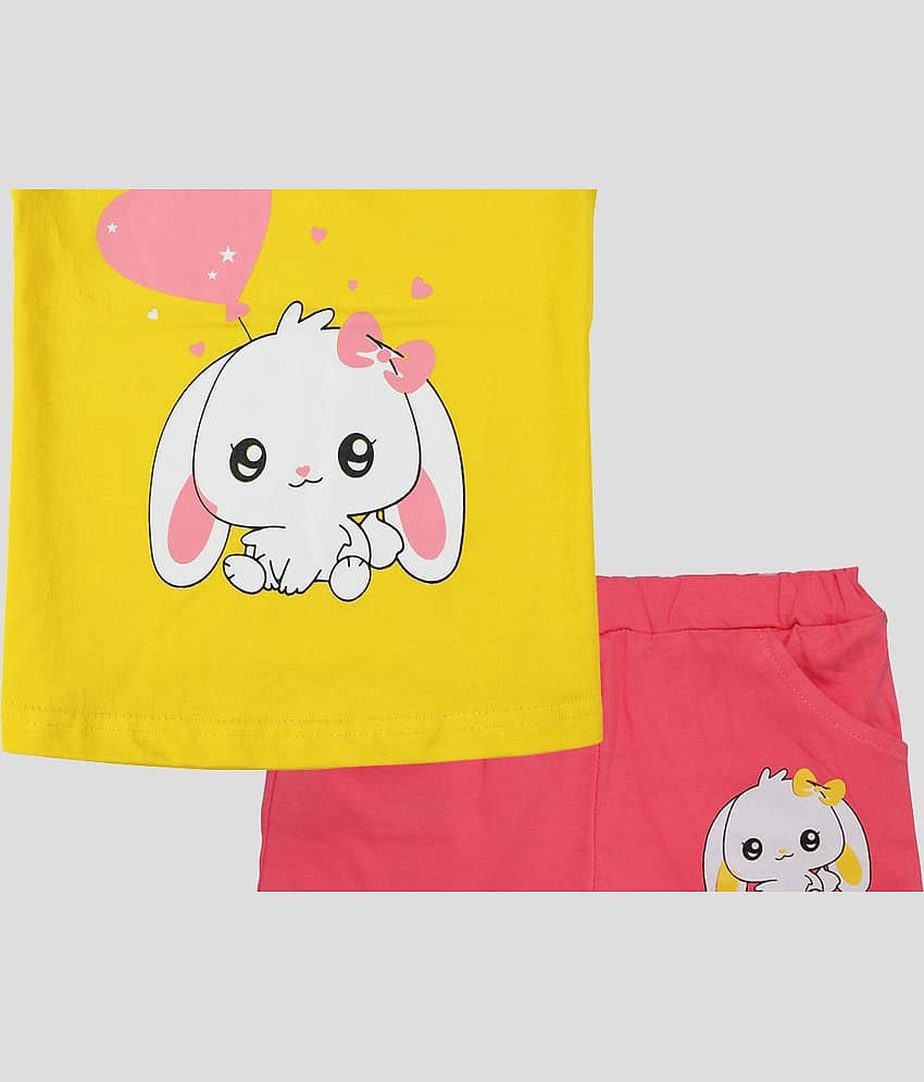 CATCUB Pack of 1 Girls Cotton Top With Shorts ( Red ) view 2