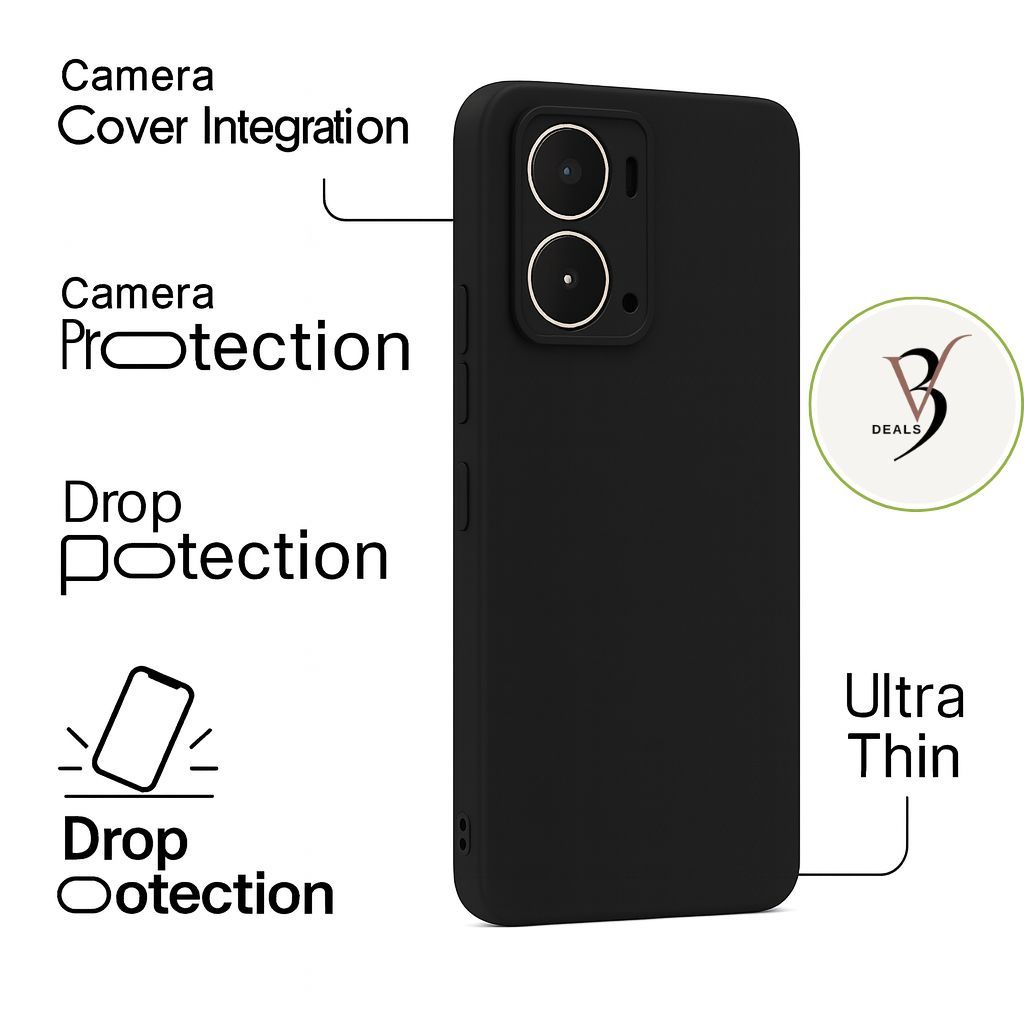 V3Deals Realme P3 5G Back Cover | Shockproof Matte Silicone Case | Camera Bump Protection | Soft Rubberised Slim Mobile Cover for Realme P3 view 2