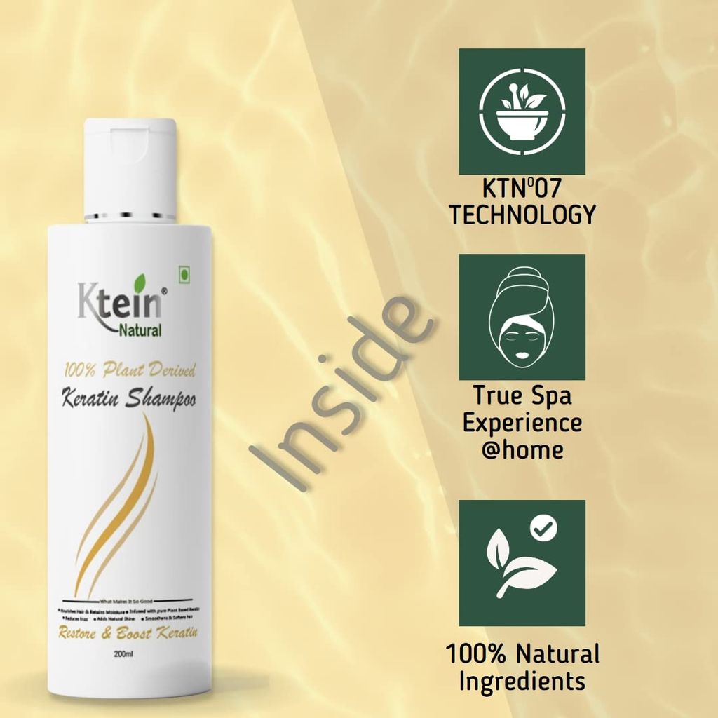 ktein natural 100% plant derived keratin shampoo & conditioner combo(100ml) view 2