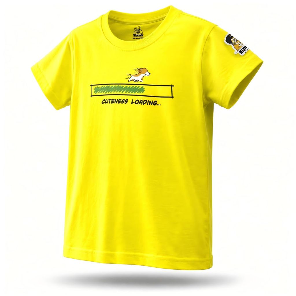 KUCHU Unisex T-Shirt | Cuteness Loading Print | 6–7 Years | Cotton Modal Fabric | Soft Feel | Breathable | Digitally Printed | Vibrant Colour Yellow view 2