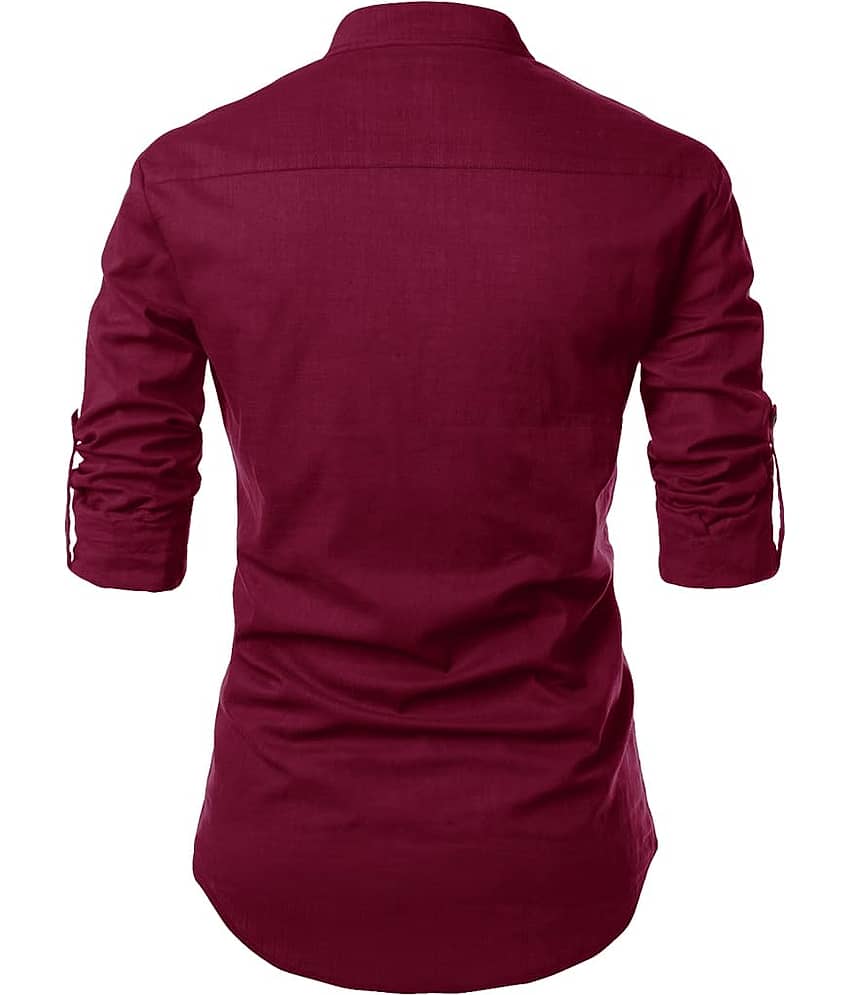 TrendiVastra Turquoise Cotton Blend Men's Shirt Style Kurta ( Pack of 1 ) view 2
