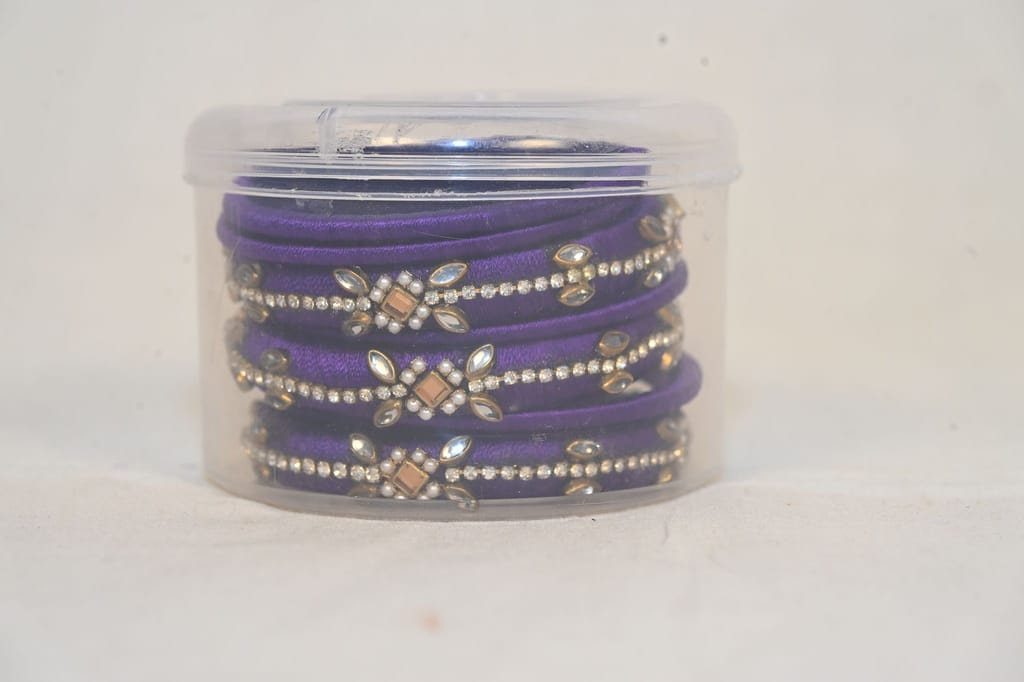 Set of 8 Designer Silk Thread Bangles view 2