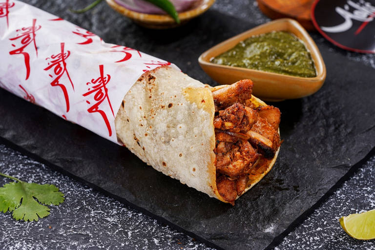 Chicken tikka rumali roll