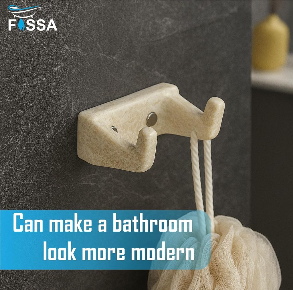 Ceramic Ivory Robe Hook Unbreakable Glossy Finish (RM-131) view 2